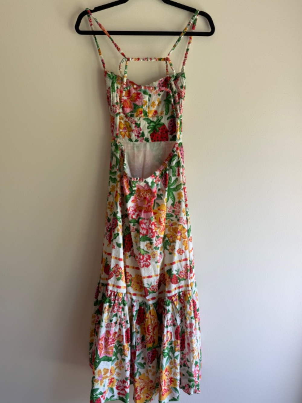 Farm Rio Cotton Floral Sketch Midi Dress | Small - Picture 4 of 6